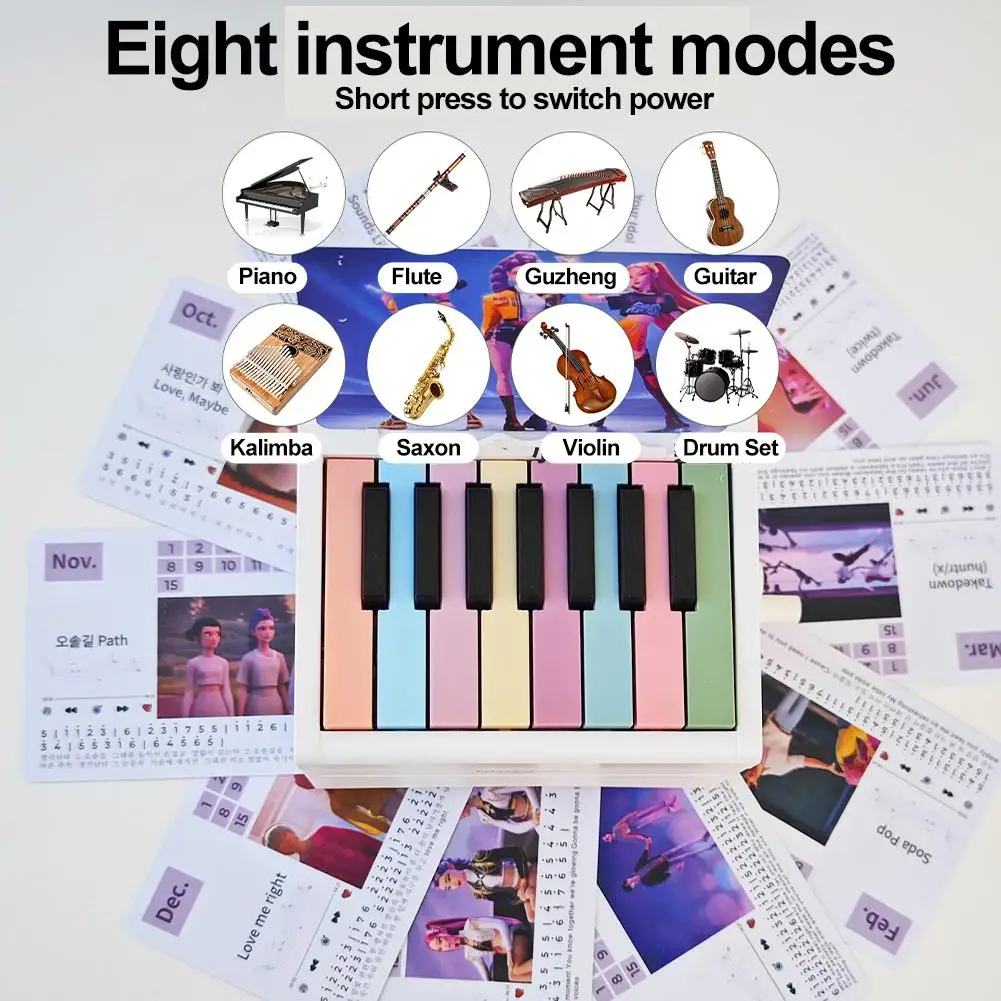 Calendario da tavolo per pianoforte giocabile per calendario dell'Avvento musicale a tema Witch Hunter Girl Group, regalo popolare di Natale e Capodanno