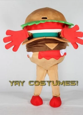 

New Adult Best Sale Lovely Hamburger Burger Suit Animal Cartoon Mascot Costume Christmas Fancy Dress Halloween Mascot Costume