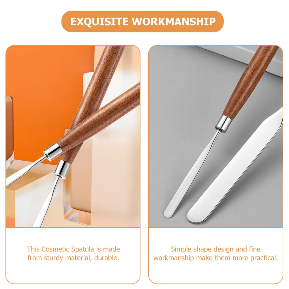 

2pcs Mixing Spatula Nail Polish Foundation Face Cream Spatula Durable Sturdy Tool For Beauty Salon Nail Art Shop