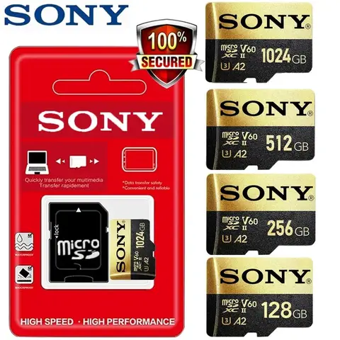 소니 TF 메모리 카드 1 테라바이트 고속 마이크로 SD 카드 128GB 1 테라바이트 512GB 256GB A2 U3 V30 SD TF 플래시 카드 Xiaomi 전화 컴퓨터