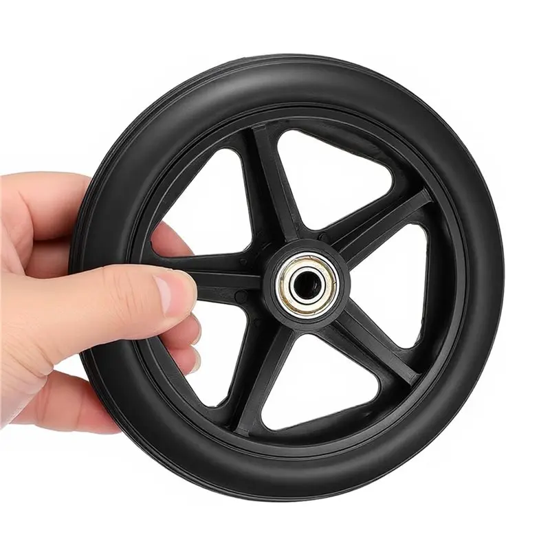 【ELECTRONIC-ACCESSORIES】4 Pack Walker Wheels Replacement, 6 Inch Anti-Slip Solid Roller Wheels For Walkers, Offices Wheelchair F