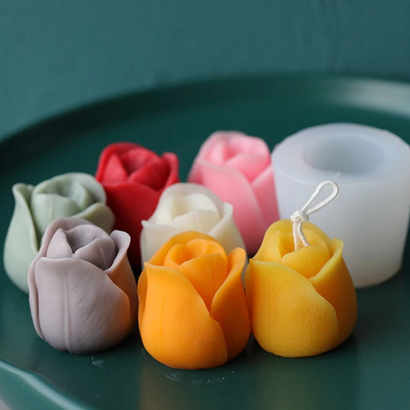 Silicone Soap Candle Mold Soap Making Mould DIY Handmade Molds Angle Tulips