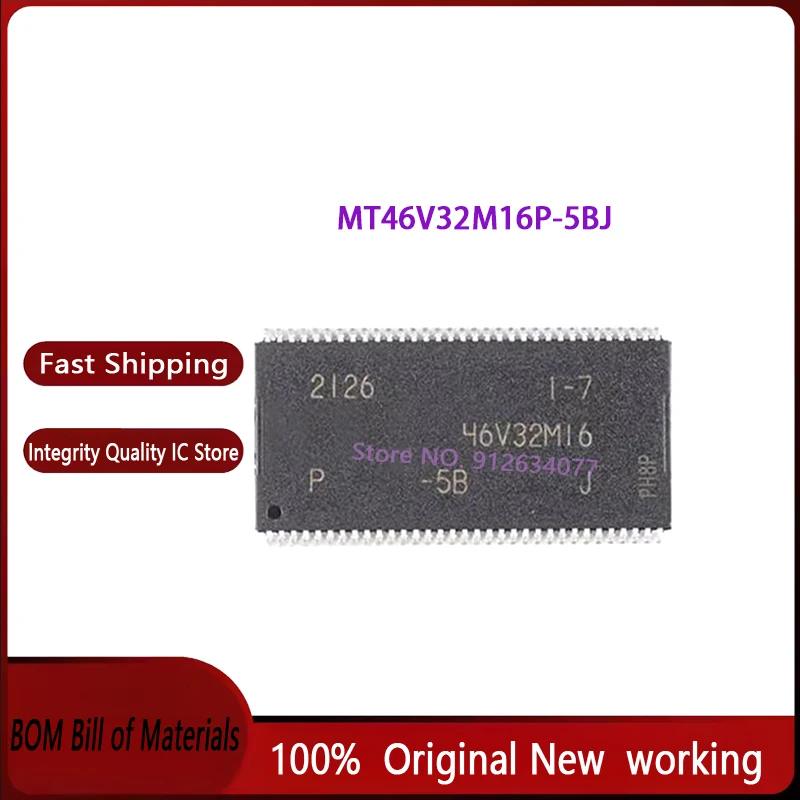 

5 шт. ~ 50 шт./лот, 100% новый оригинальный MT46V32M16P-5B: J MT46V32M16P 46V32M16 12 МБ чипсет памяти DDR, микросхема в наличии
