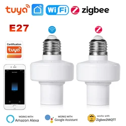Tuya-スマートライトソケット,wifiとzigbee,ランプホルダー,e27電球アダプター,ランプベース,AC85-265V,スマートライフ,アプリ制御サポート,Alexa,GoogleHome