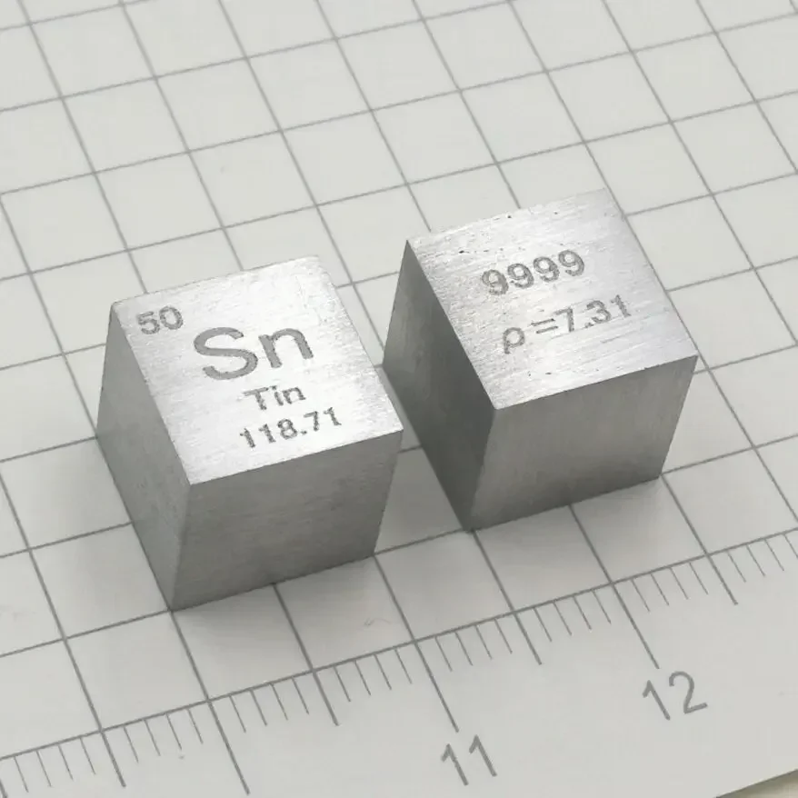 Tin Metal Sn Density Cube 99.99% Pure 10x10x10mm cube