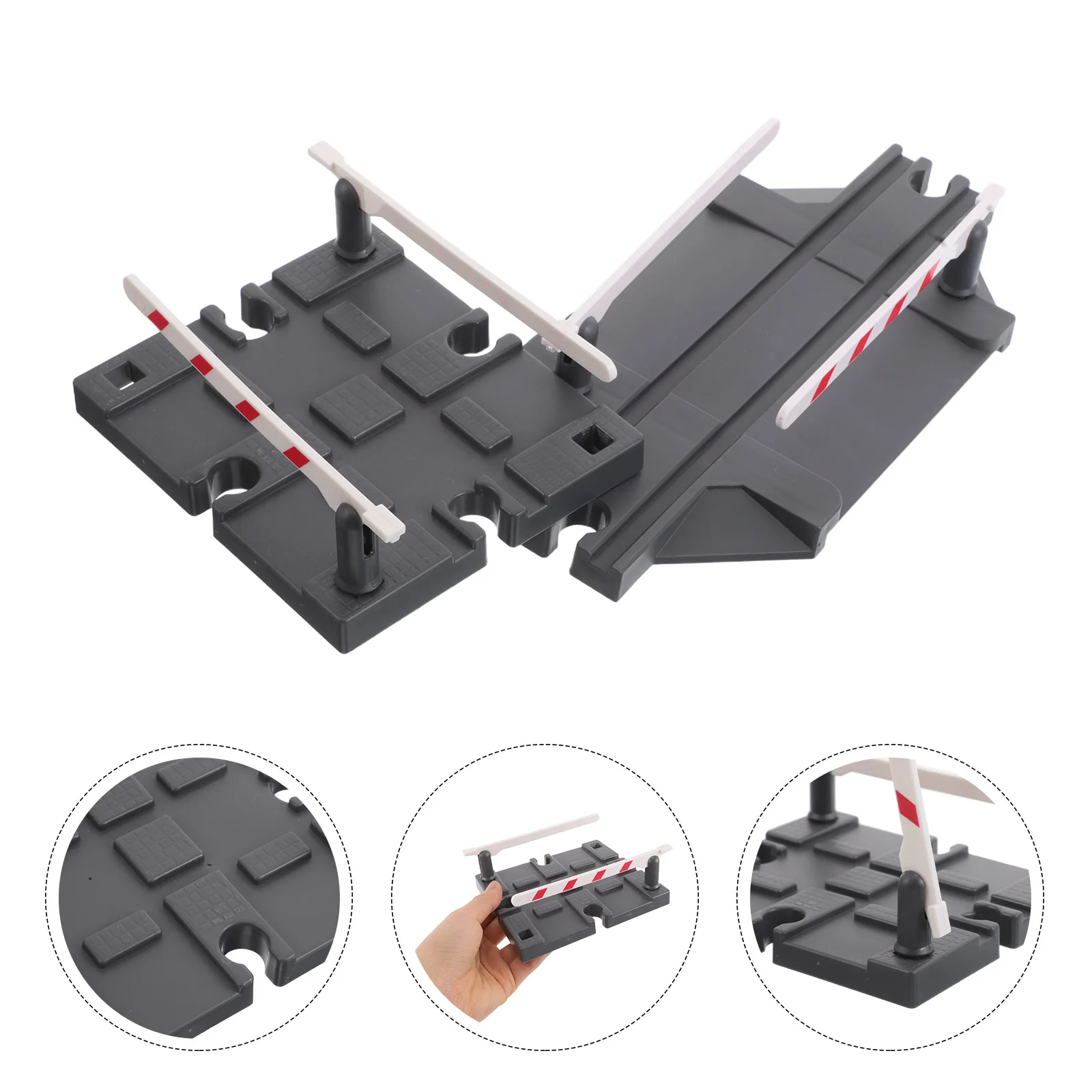 

2Pcs Train Track Plastic Barriers Railway Expansion Accessories Easy Installation for Imaginative Play Scenes Train Blocks