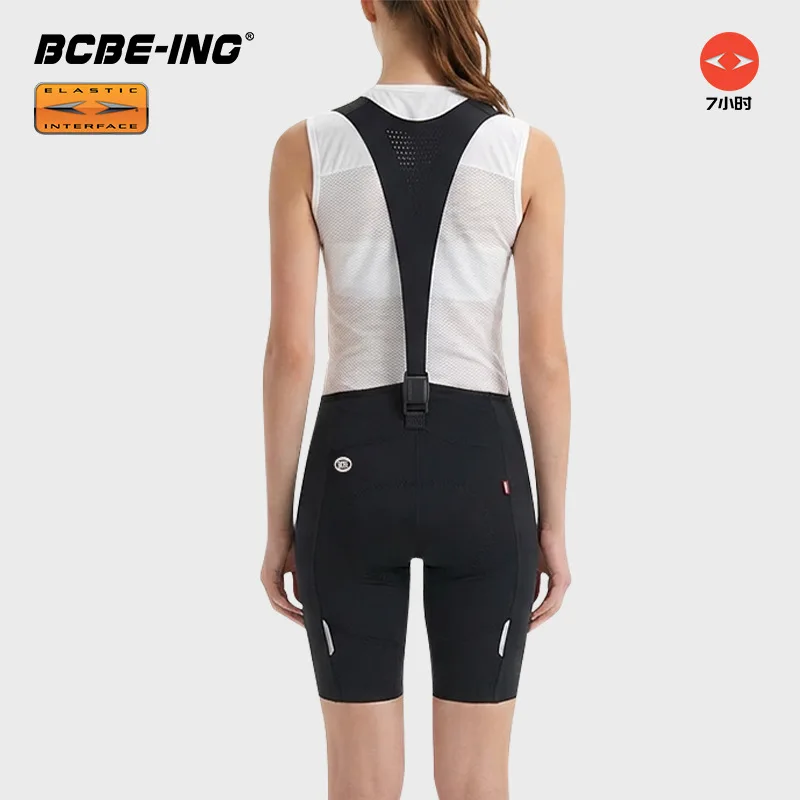 BCBE-ING Women Cycling Bib Shorts Elastic Interface Pad Road Bike Bibs Breathable Quick Dry Cycling Tights Padded Riding Shorts