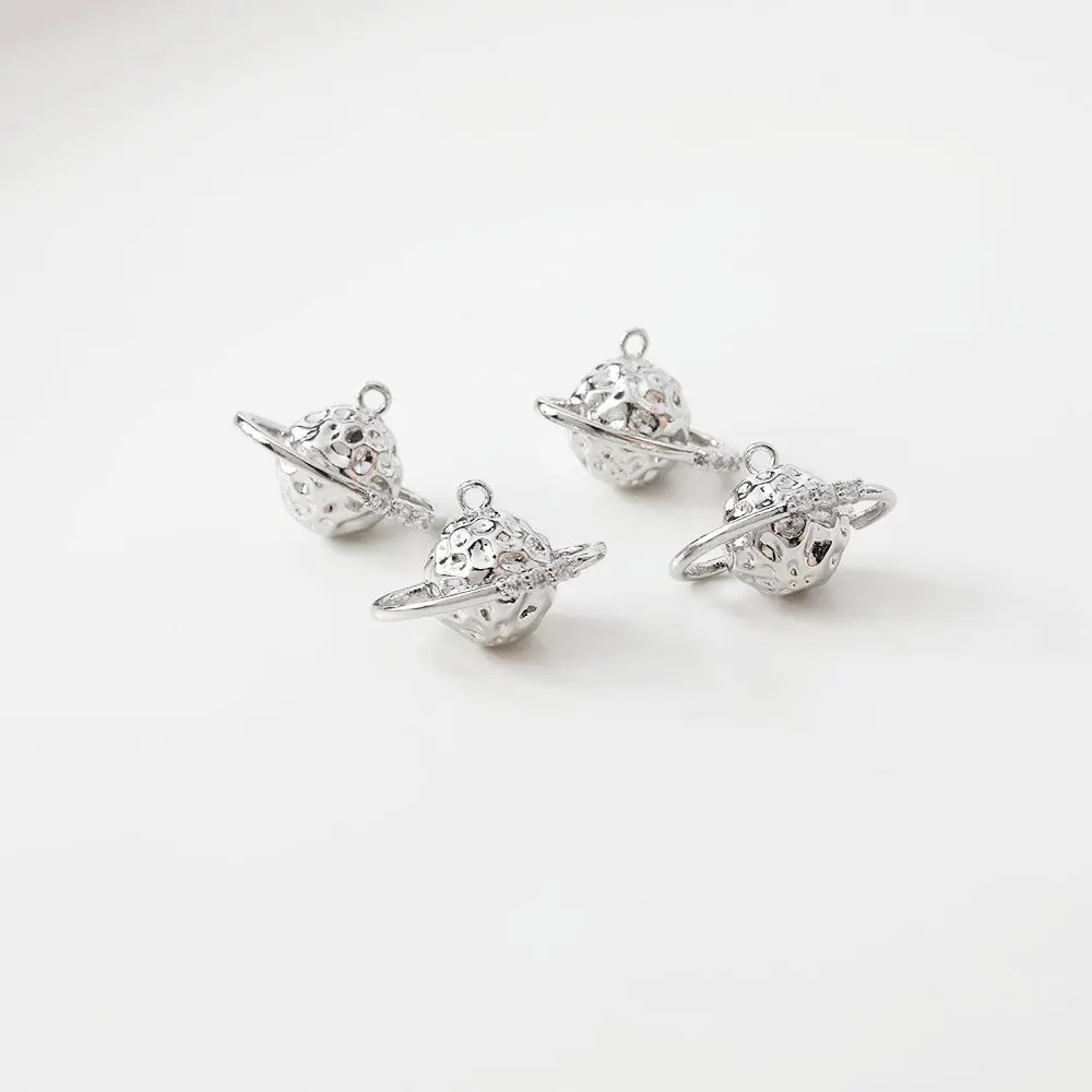 2PCS 12*17mm 14k Gold Plated Star Ring Zircon Pendant Necklace Charms for Jewelry Making Bracelet DIY Made Brass Accessories