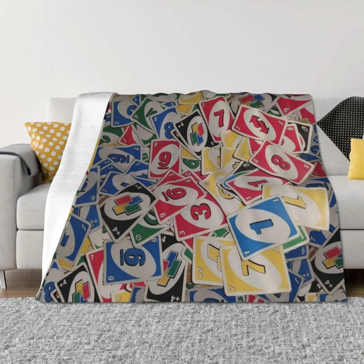

Uno cards Throw Blanket Summer Bed linens sofa bed cosplay anime Blankets