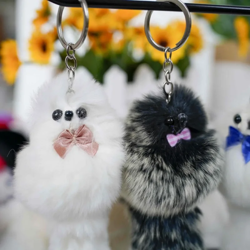 

Брелок из меха лисы кролика рекс, милый пушистый кулон из лисы, креативные куклы, украшения, подвесные подарки на день рождения, праздничные подарки