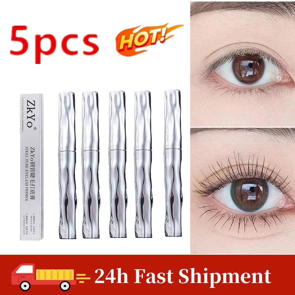 5 個カーリングまつげマスカラ、スリム洗える金属鉄ブラシマスカラ、防水長期的な凝集なし鉄ストロン