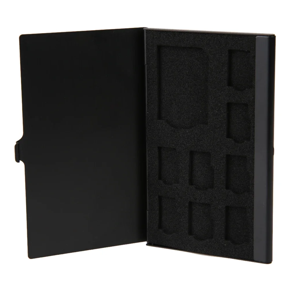 9 in 1 Portable Menmory Card Case Monolayer Aluminum 1SD+ 8TF Micro SD Card Storage Case Holder Memory Card Holder Protector Box