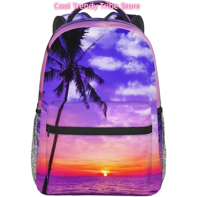 laptoptas terug naar school Hawaii Beach Evening Sunset Lichtgewicht laptoprugzak Lichtgewicht multifunctionele reis-casual dagrugzak