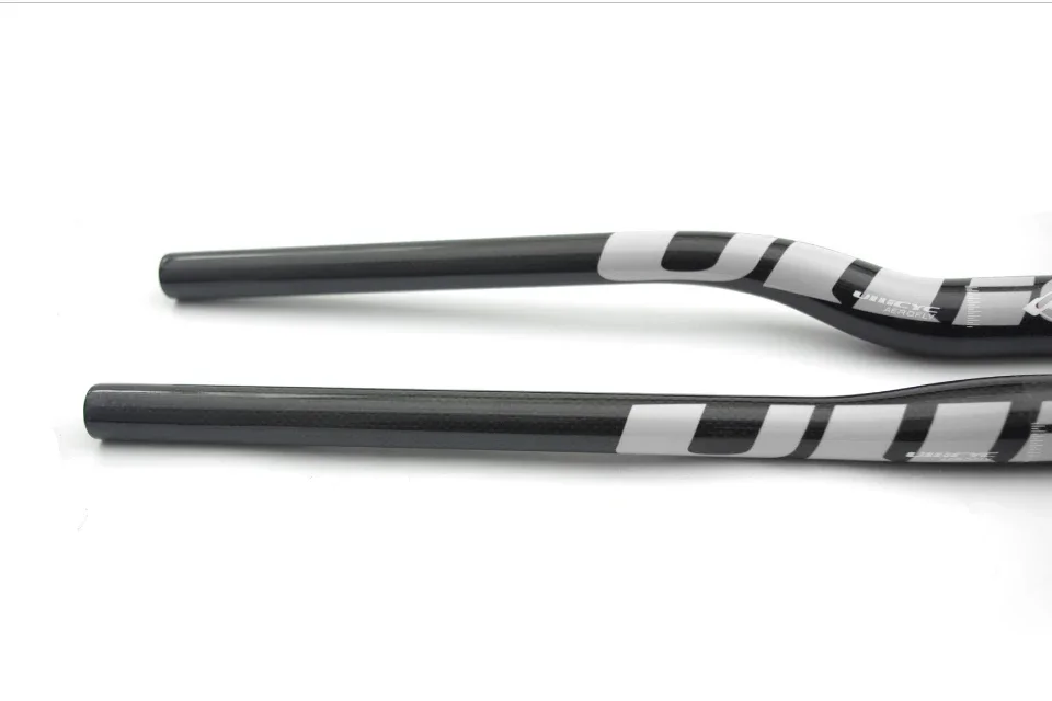 Ullicyc Vollcarbon MTB-Lenker 3K Glanzsilber 580-740mm Flach/Rise Fahrradlenker, Leichtgewicht-Upgrade für MTB & Elektroroller – Detail 8