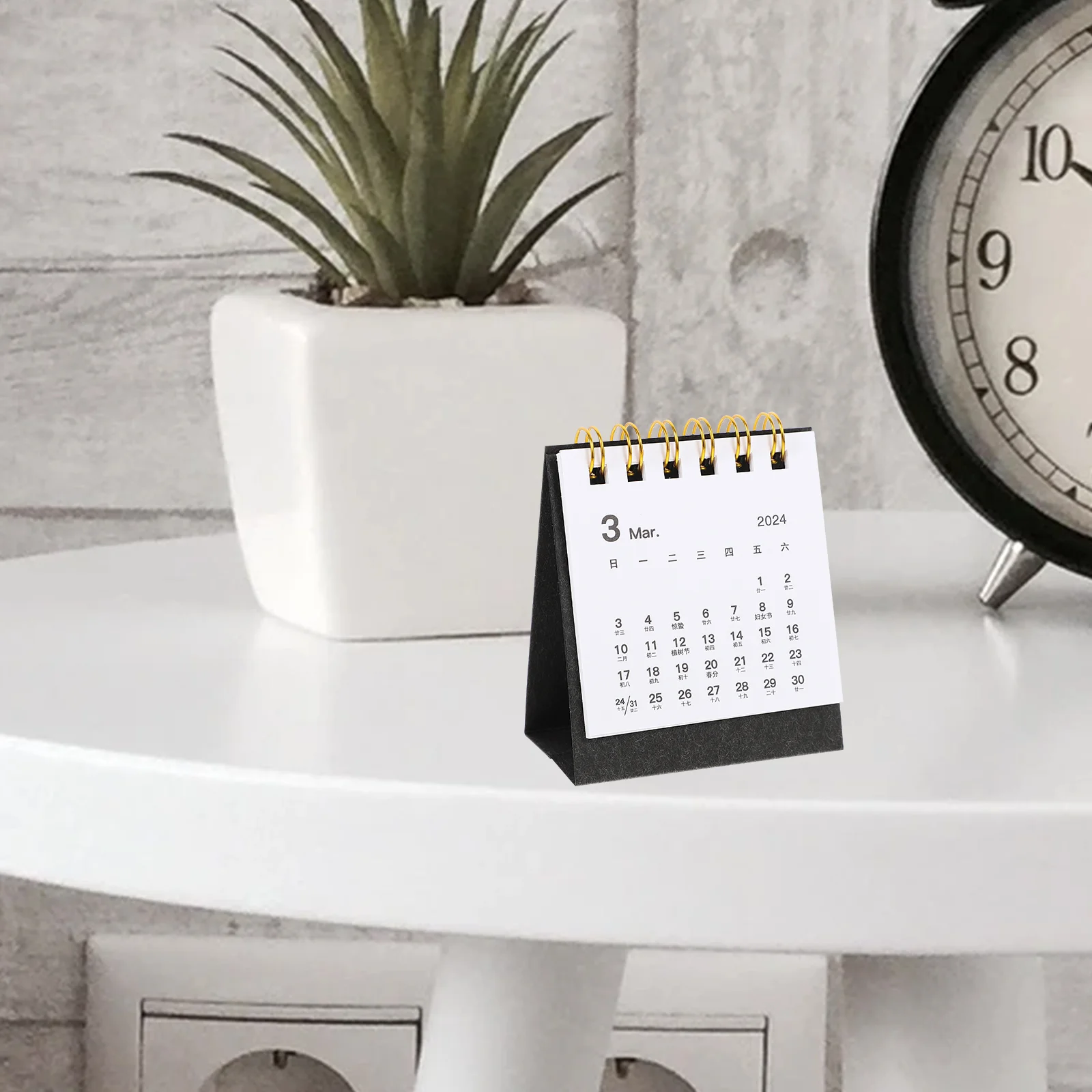 Calendriers de bureau décoratifs créatifs, mini ornements pour la maison, style simple, papier de table, cadeau de bureau, bureau domestique, 2024 brittop