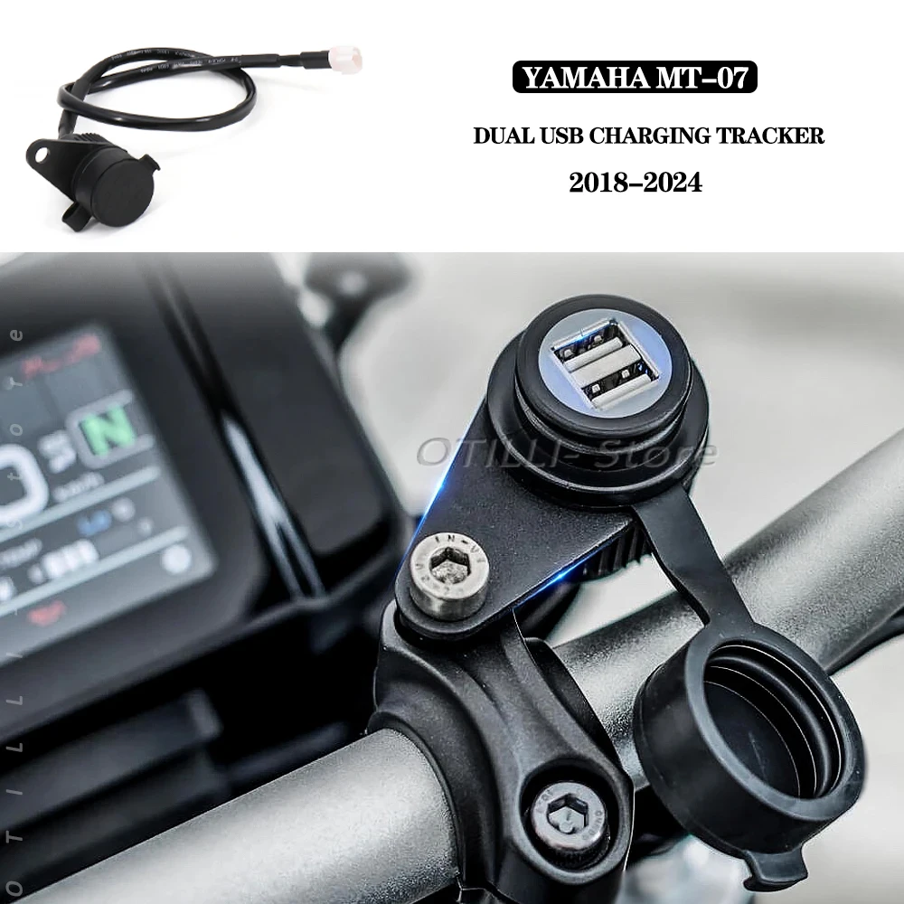 For Yamaha MT-07 MT-09 SP Tracer FZ-09 FZ-07 Tracer XSR 700 900 12V DV Motorcycle Double USB Charger Adapter Socket Converter