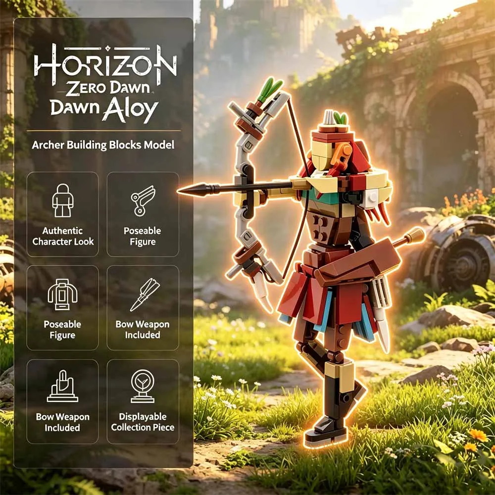 Moive Games Dawned Horizon Hunter Aloy Archer Figure Building Blocks Set Bricks MOC Educational DIY Toy Diy Adult for Gifts