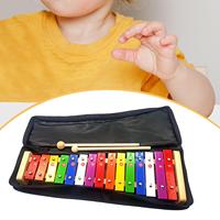 Xylophone 15 Tone Music Education Music Instrument Christmas Gift Fun for Kids Easy to Hold Educational Musical Toy Glockenspiel