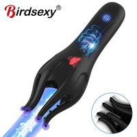 Male Glans Stimulate Massager 10 Modes Penis Delay Trainer Vibrator Rotate Masturbator Automatic Oral Climax Sex Toy For Men