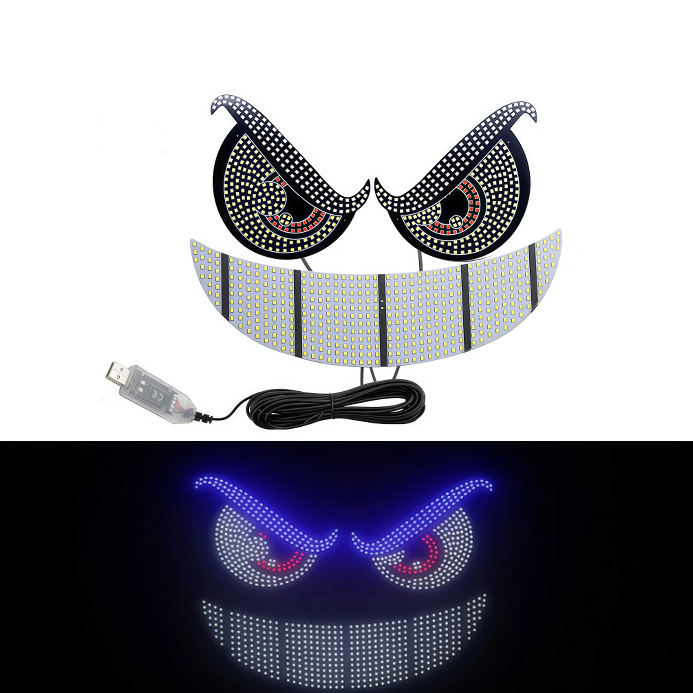 

Car LED decorative lights, expression lights, USB rear window warning lights