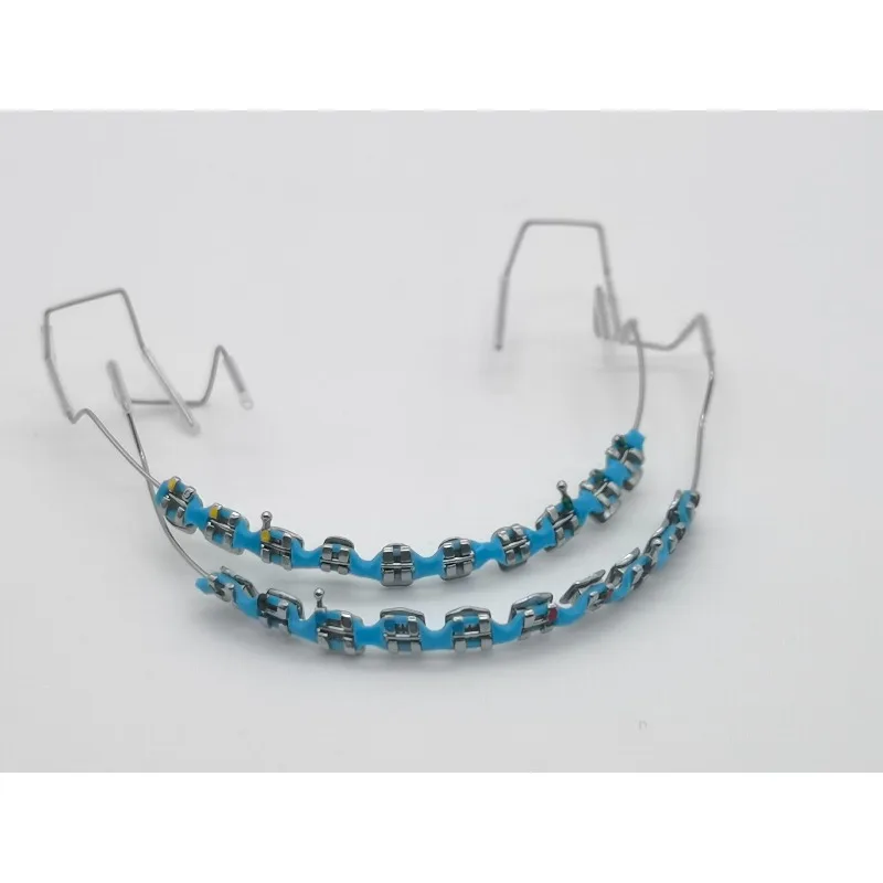 1pair Fashionable Tooth Decoration Set with Metal Chain - Upgraded Dental Model Kit for Upper/Lower Matching Daily Party Wear