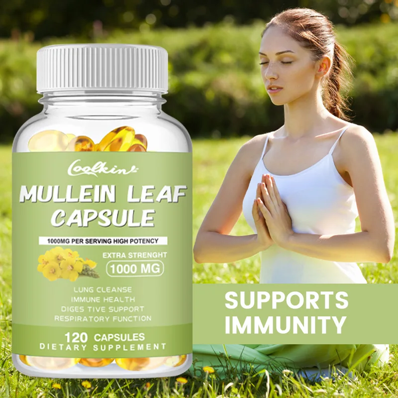 

Mullein Capsules - It Helps Cleanse The Lungs and Promotes Healthy Respiratory Function and Mucosal Health, Enhances Immunity