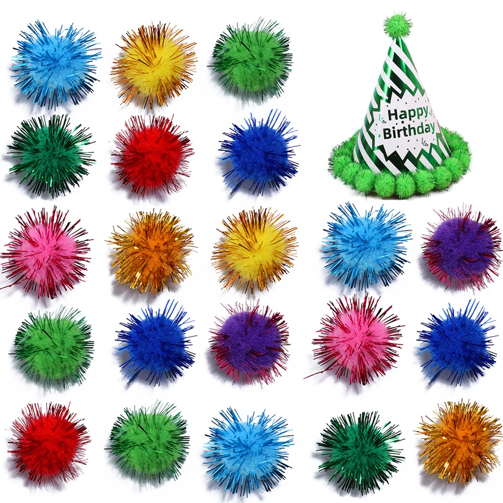 10/15/20mm Colorful Pompoms for Dolls Garment Handmade Material Soft Fluffy Pom Poms Ball For DIY Kids Toys Accessories