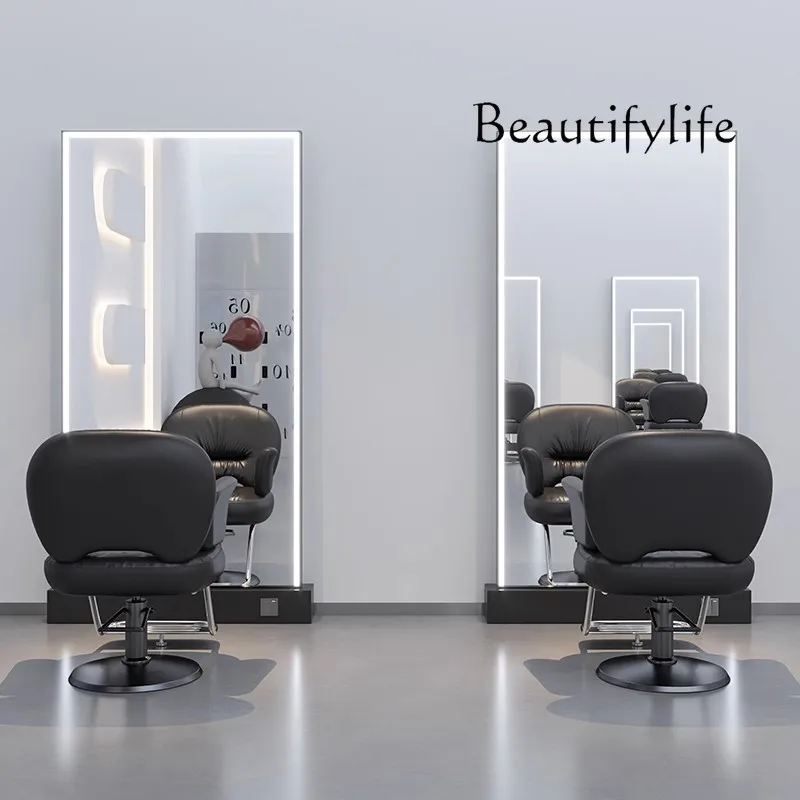 Dressing Table Fashion Shop Stainless Steel Single-Sided Double-Sided Floor Mirror Special Barber Shop Hair Cutting Mirror