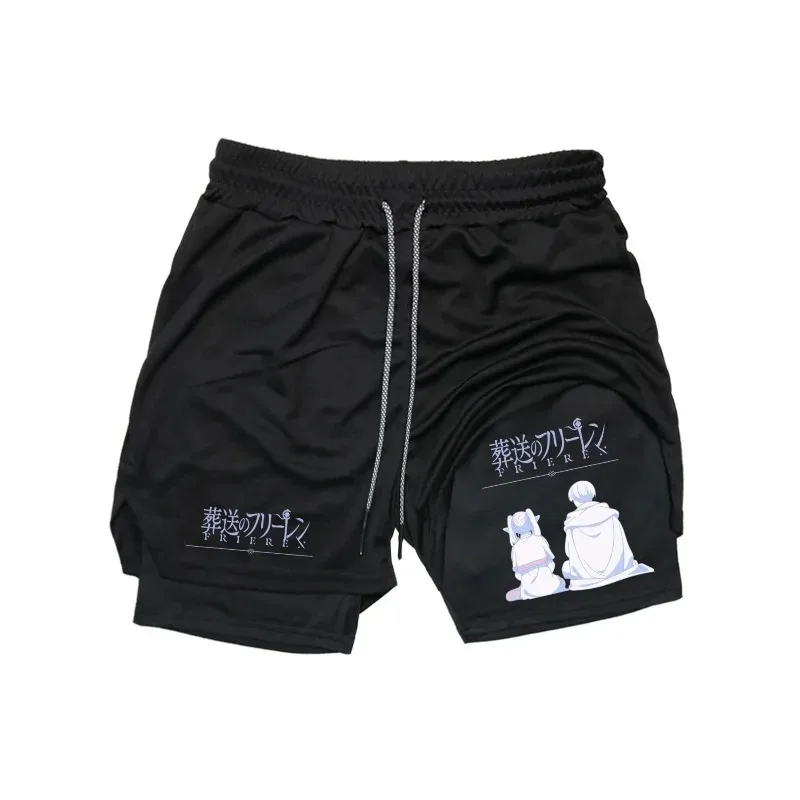 Men's 2-in-1 Running Compression Shorts Training Gym Sportswear Summer Workout Shorts Pockets Comfortable Elastic Double Deck