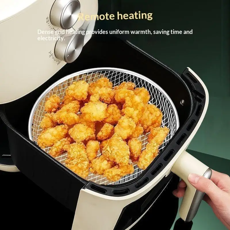 1Pc Air Fryer Rack Stackable Grilling Rack Stainless Steel Grill Basket Non-Stick Airfryer Tray Wire Rack Basket Kitchen Gadget