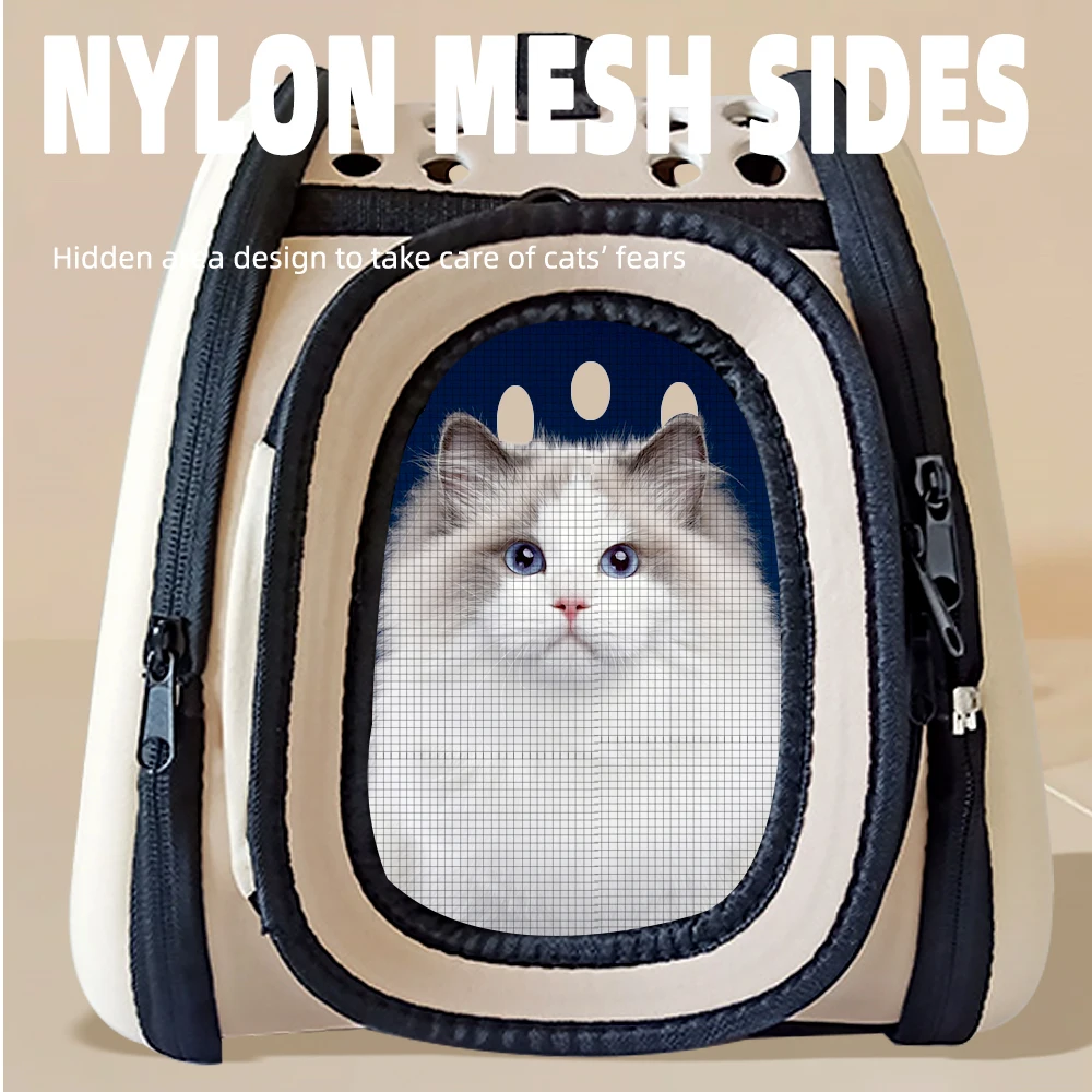 Cross-border pet bag foldable cat bag backpack dog bag out of the car portable cat bag crossbody handheld cat bag