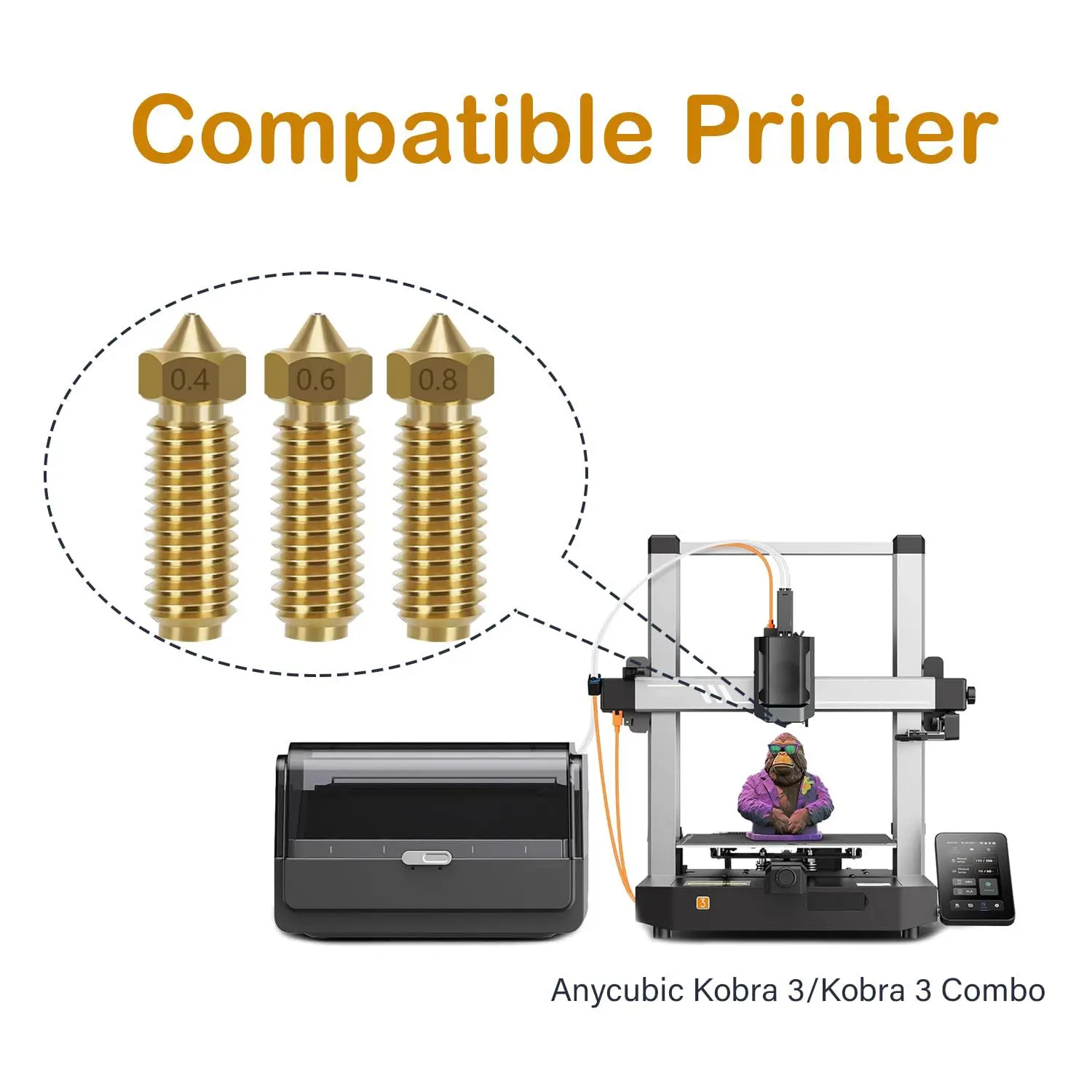 Suitable for 3D printer accessories Anycubic Kobra 3/Combo/Kobra S1 hot end print head nozzle