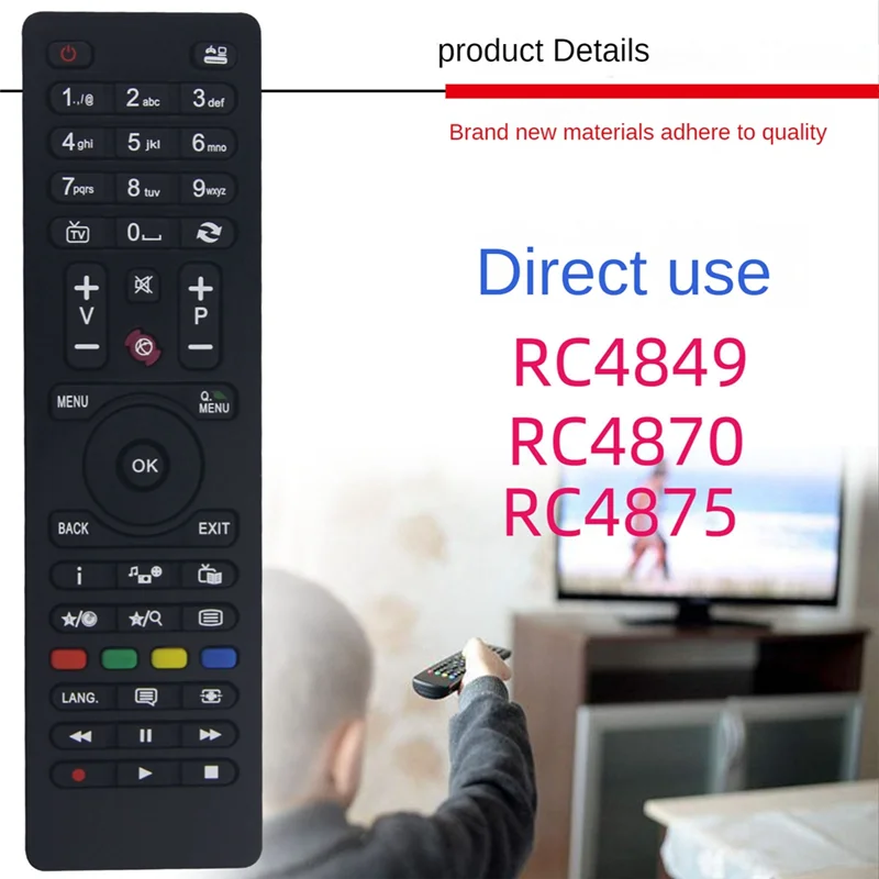 Mando a distancia de repuesto para Telefunken TV RC4875/RC4870 No requiere configuración