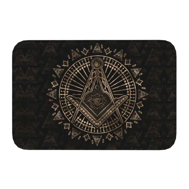 Freemasonry Symbol Doormat Anti-Slip Kitchen Bath Mat Bedroom Balcony Door Floor Entrance Carpet Rug