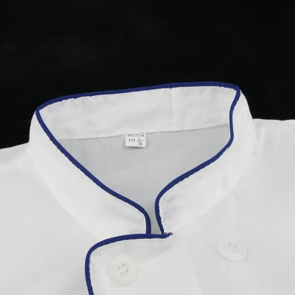 유니섹스 셰프 유니폼 긴 소매 더블 브레스티드 남녀 공용 셰프 코트