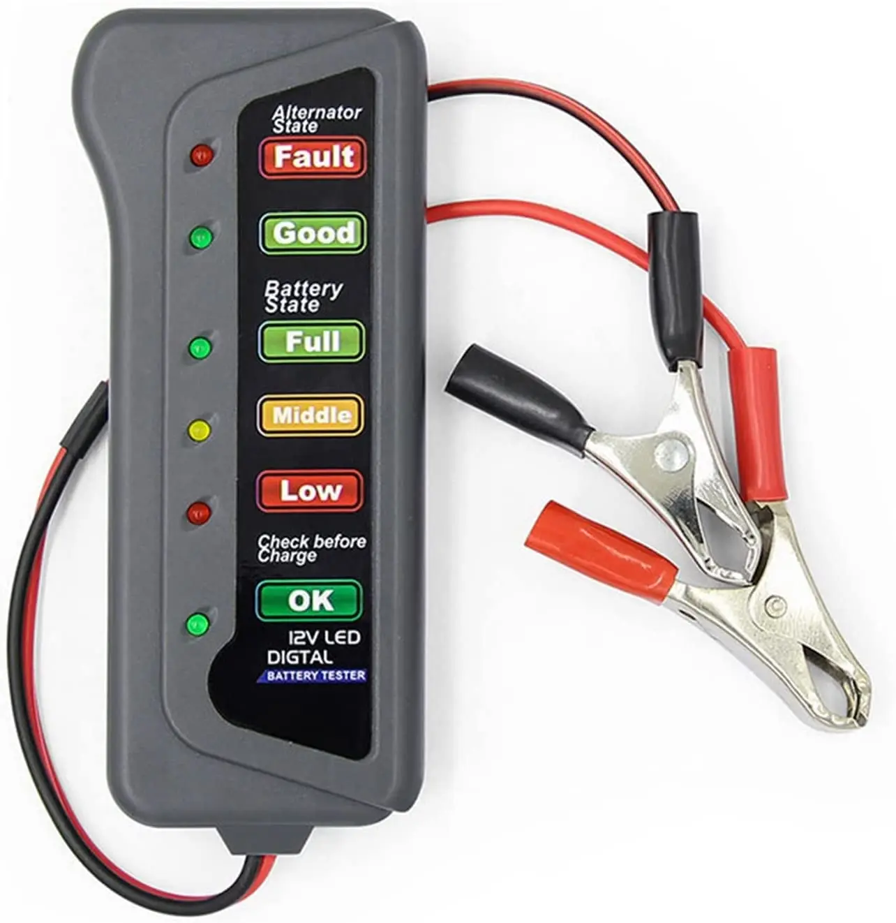 

12V Universal Car Motorcycle Tester Fault Detector Battery Tester Digital Alternator Tester Car Diagnostic Tool Auto Repair