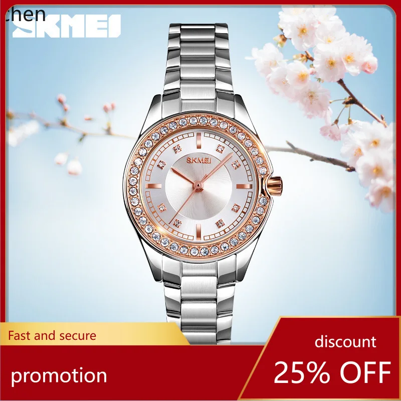 

Zml diamond-accented elegant korean style waterproof quartz watch for women