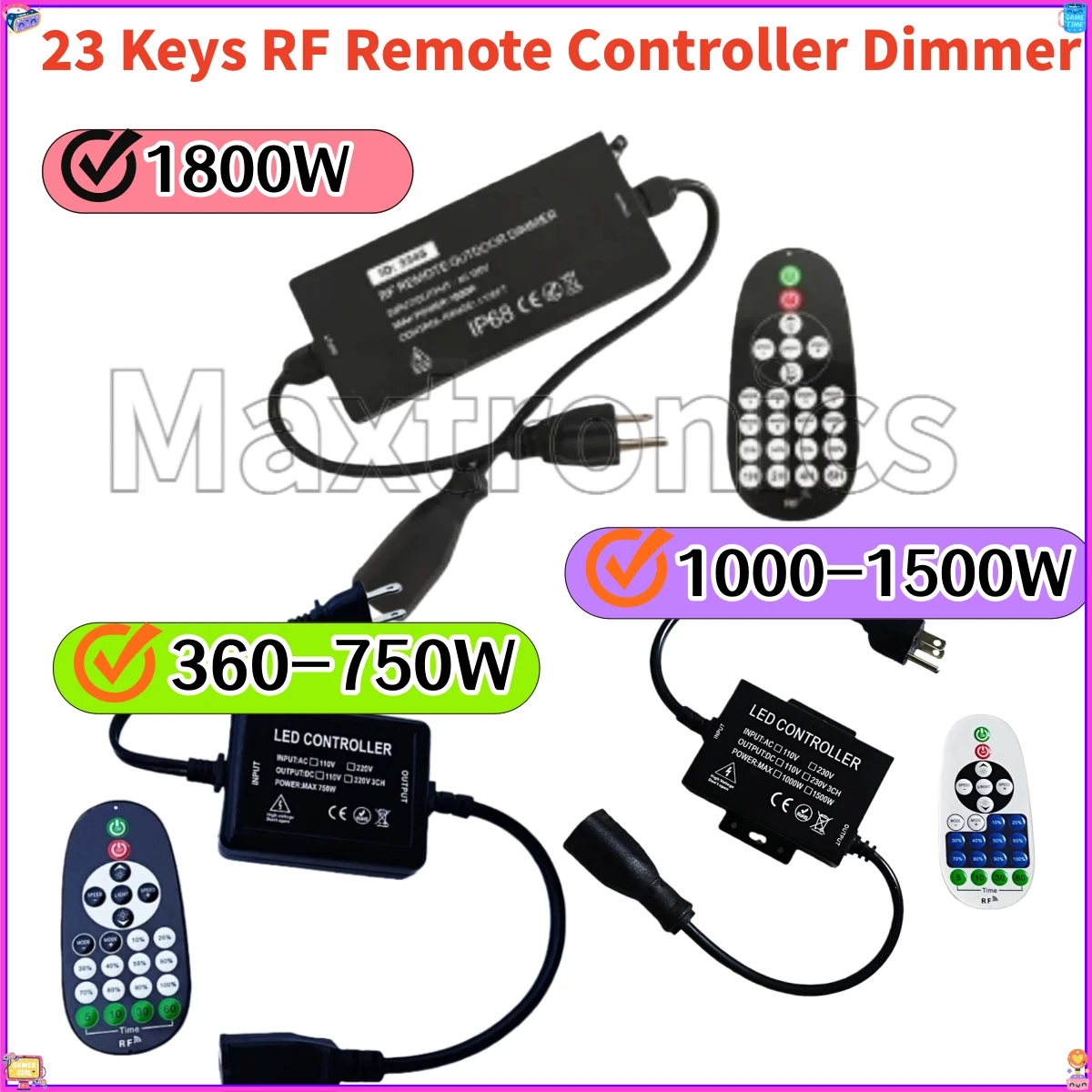 AC110V 220V 23 Keys RF Remote Controller Dimmer LED Strip Dimmer with EU/US/AU Plug  for Dimming LED Strip/LED Bulb/LED String