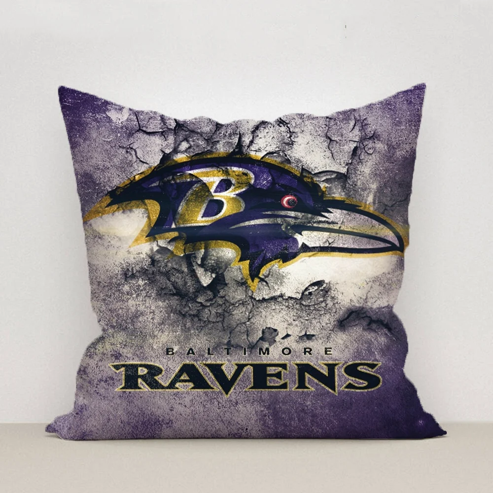 Baltimore R-Ravens Luxury Pillow Cover 40x40 Decorative Cushion Covers Cushions Home Decor Pilow Cases Covers for Bed Pillows