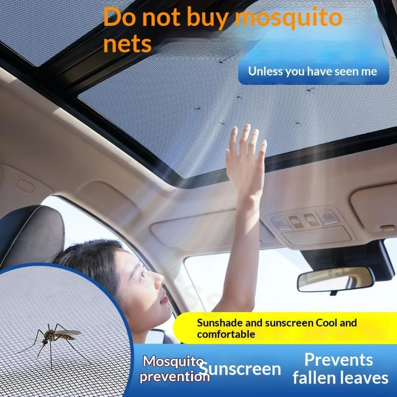 [X] Magnetic Car Sunroof Mosquito Net Screen Proof Mesh Car Camping Sunroof Cover Utomotive Sunscreen Heat Insulation Sun Shade