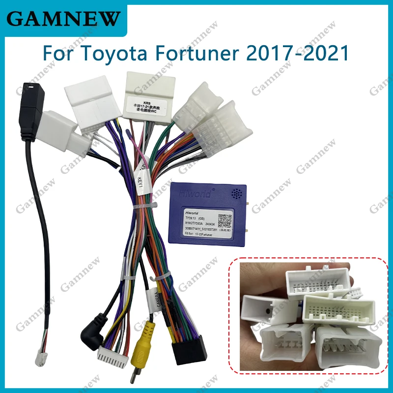16-контактный автомобильный жгут проводов, адаптер Canbus Box, декодер, Adnroid, радиокабель питания для Toyota Fortuner 2017-2021 TY39.10