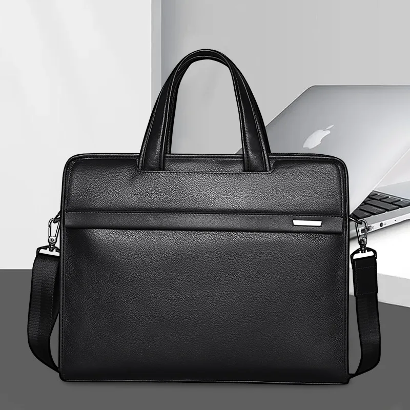 

Business Genuine Leather Men Briefcase For Husband Shoulder Bag Man Laptop Briefcases Bags Large Capacity Men's Handbag Totes