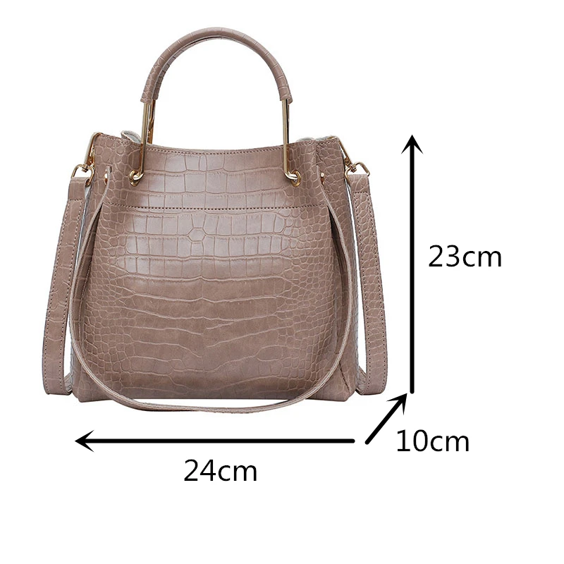 Alligator Pattern PU Leather Bucket Bags ,Small Shoulder Messenger Bag, Lady Handbags ,Luxury Totes