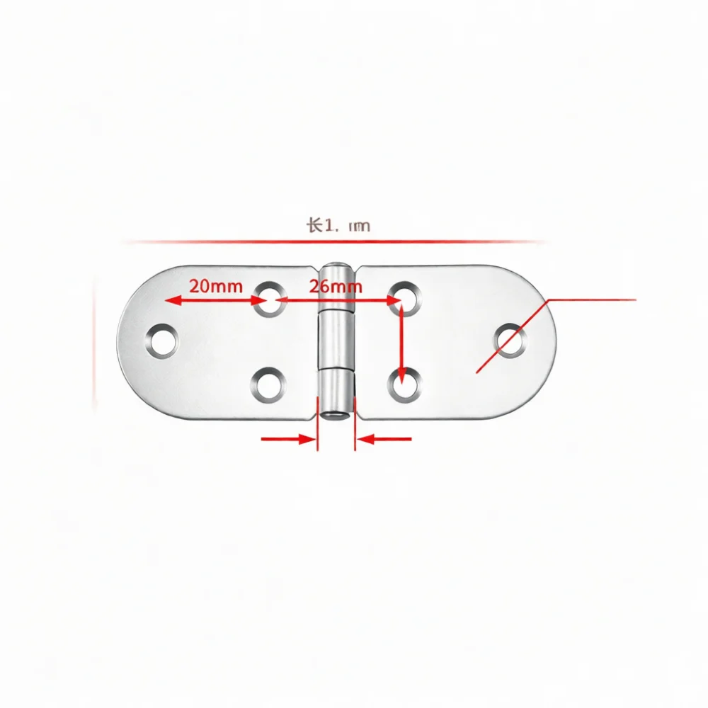 Iron Folding Hinges For Jewelry Case Chest Cabinet Door Heavy Duty Butt Hinge Hardware Easy Mounting Non Mortise Design