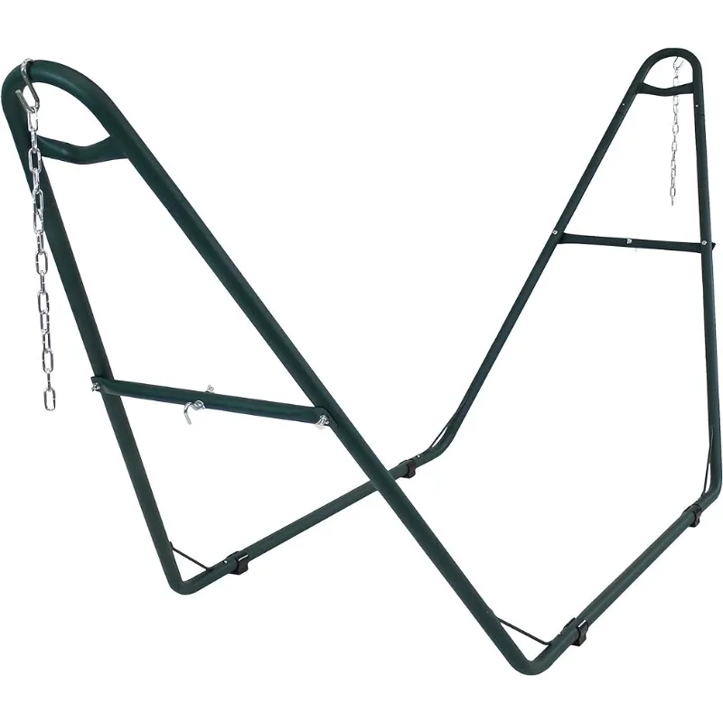 

Sunnydaze Universal Heavy-Duty Steel Hammock Stand - Supports 2 People - Portable Design - for 9 to 14 ft L Hammocks - Green