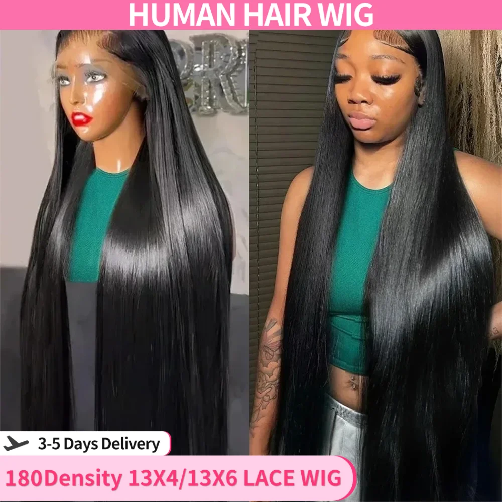 

13x4 Straight Lace Front Wigs Human Hair Pre Plucked 13x6 Transparent Lace Front Wigs 180 Density 4x4 Lace Closure Wig For Women