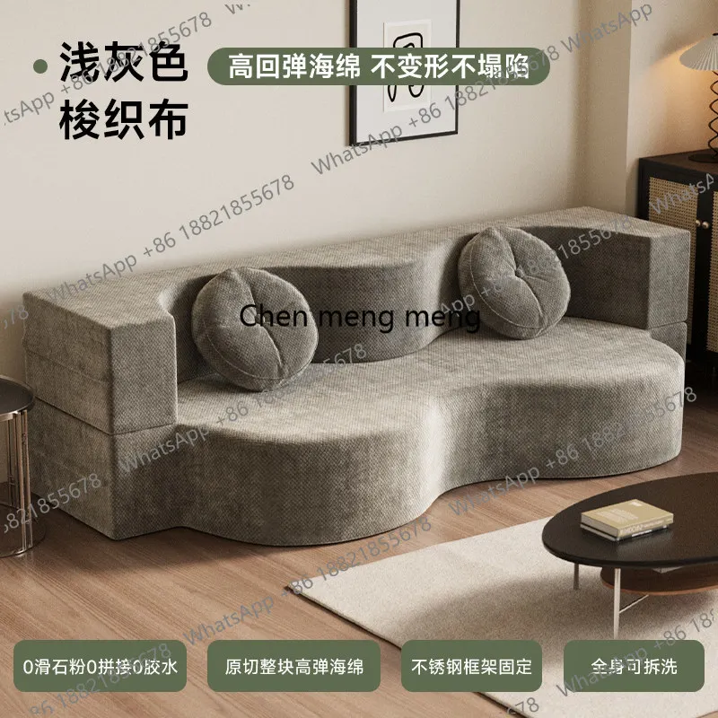 French   Fabric Compressed Sofa Bed Convertible Foldable Living Room Bedroom 2 Seater 3 Seater Nordic Designer Tatami