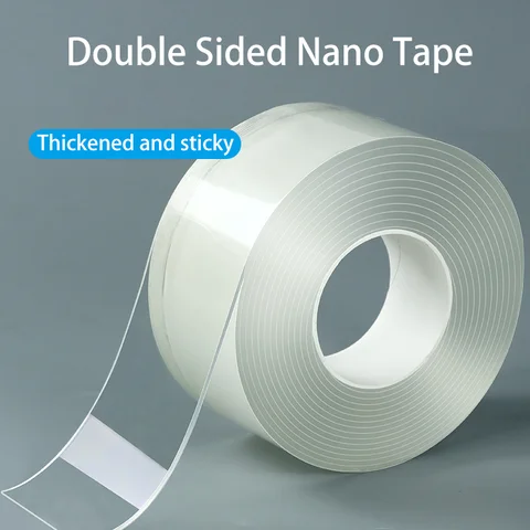 La cinta adhesiva de doble cara Nano Tape de 3M, 1M y 5M de longitud tiene alta viscosidad y se fija en la pared sin dejar rastro.