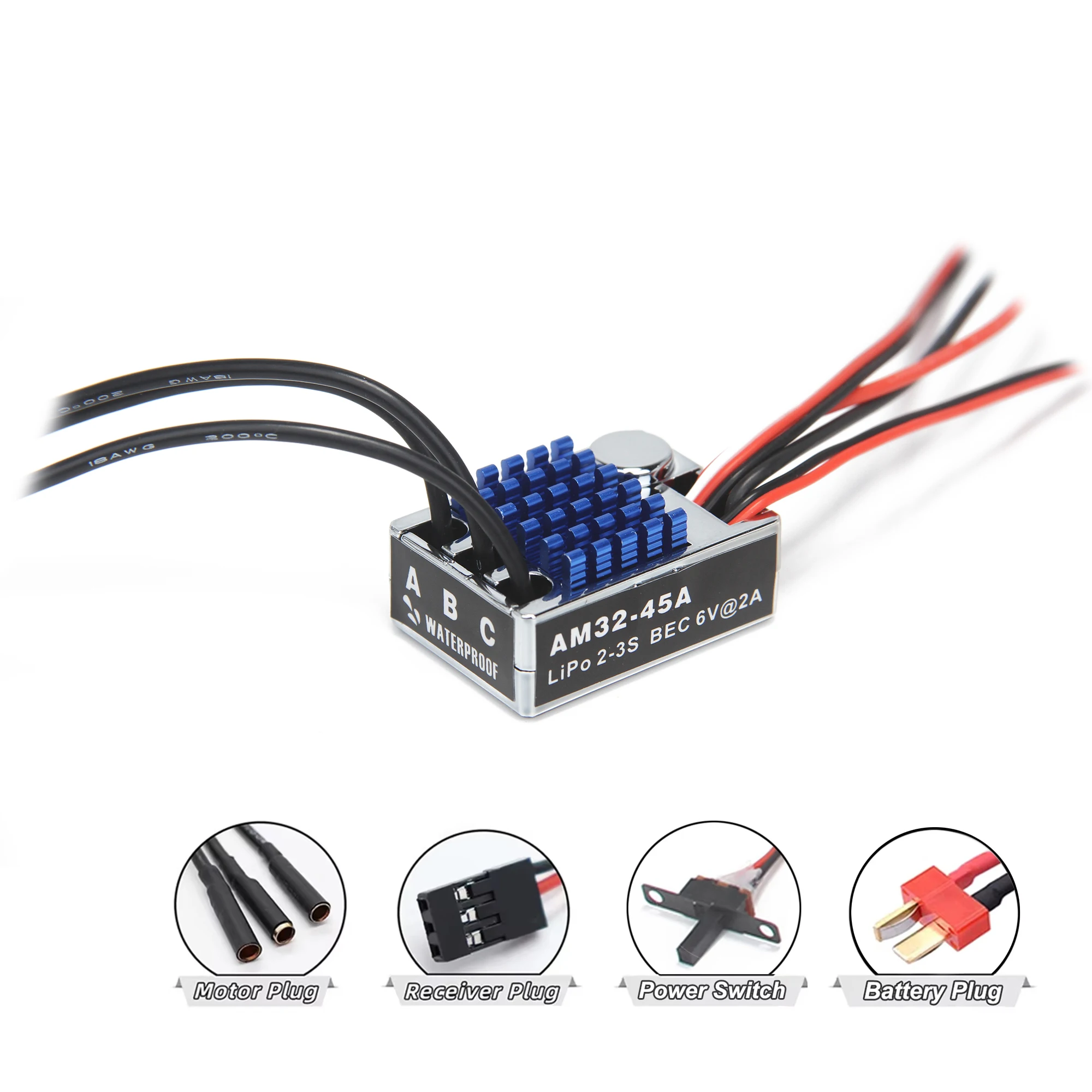 MN128 1/12 RC Crawler Upgrade Power Kit NEEBRC 2830 2400KV Outrunner Brushless Motor AM32 45A ESC 12kg Servo for Cars Model Toys