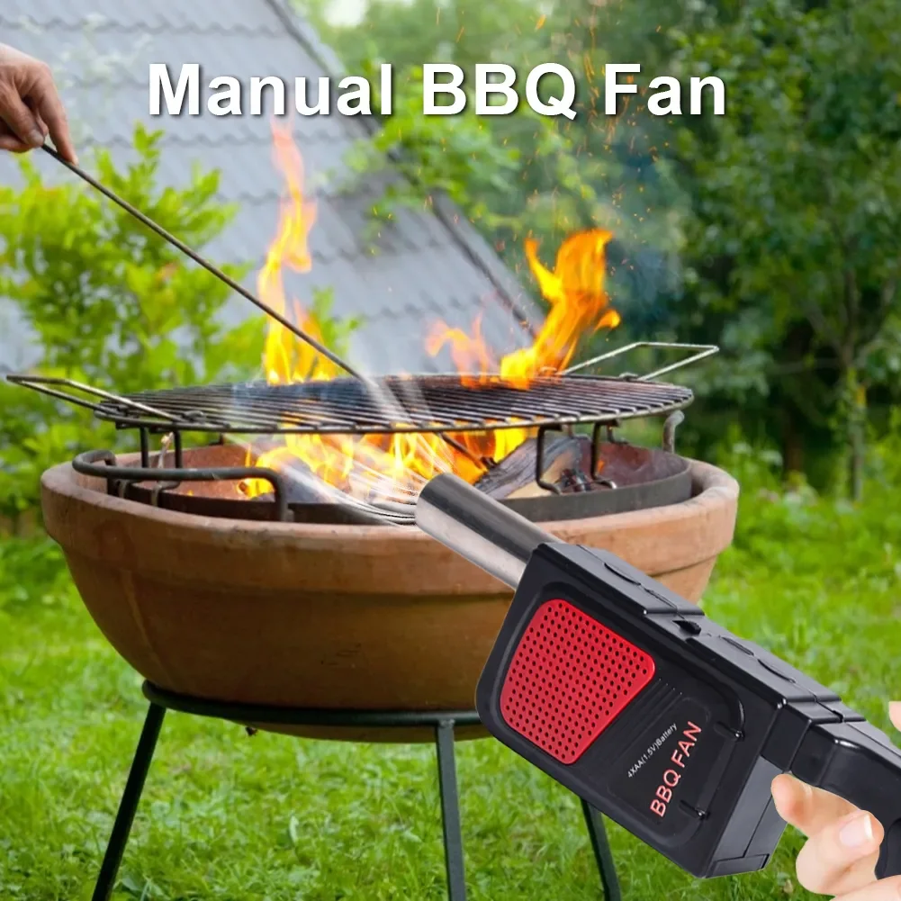 Handheld Electric BBQ Fan, Air Blower, Grill, Outdoor, Portable Hand Barbecue Accessories, Charcoal Lareira, Picnic Camping Tool